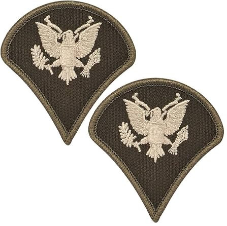 Pair of US Army Male AGSU SPC Specialist E-4 Sew On Chevron Rank Patches - New