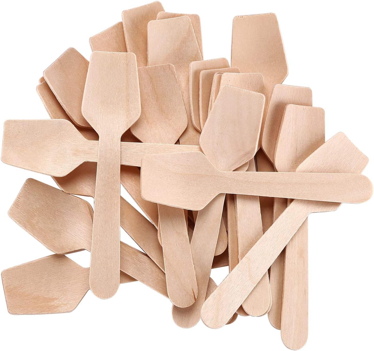 ark Mini Wooden Spling Spoons,Square End, Disposable, Biodegradable