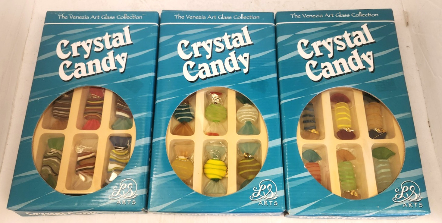 VTG Venezia Art Glass Collection Crystal Candy Set of 18 New Old Stock HTF