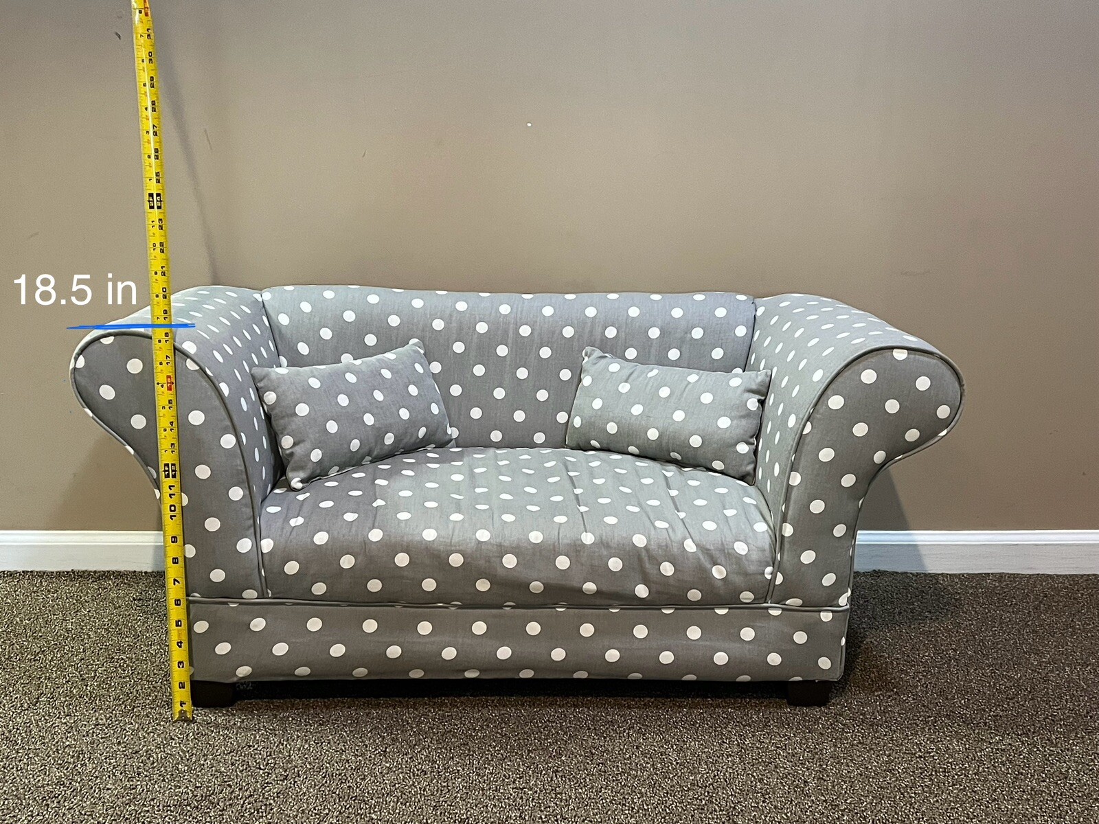 Gray Polka Dotted Toddler Sofa