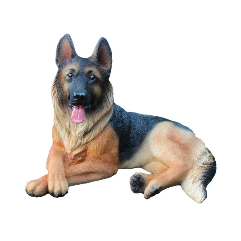 German Shepherd Collectible Figurine Resins Small Miniature Statue for Landscape