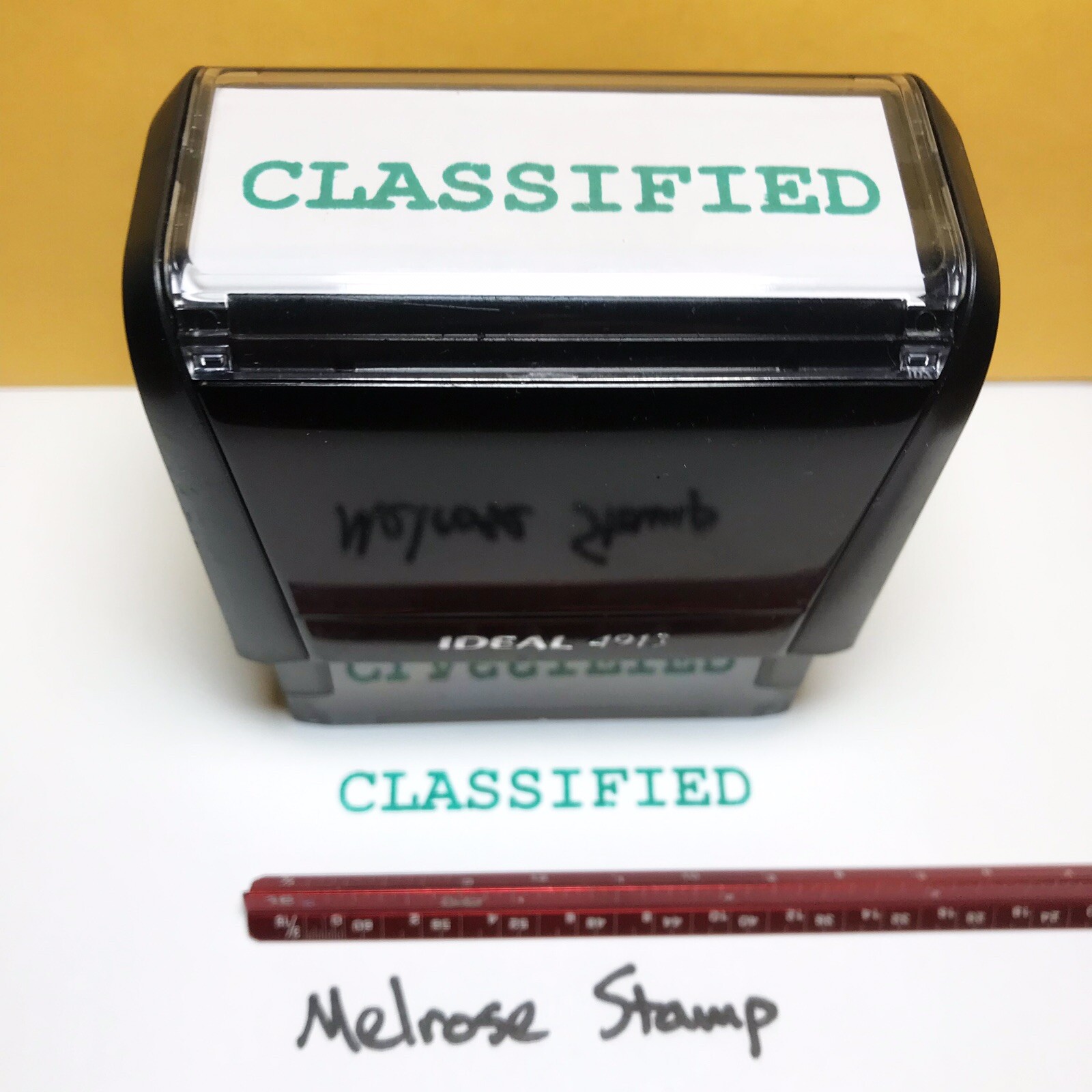 Classified Rubber Stamp Green Ink Self Inking Ideal 4913