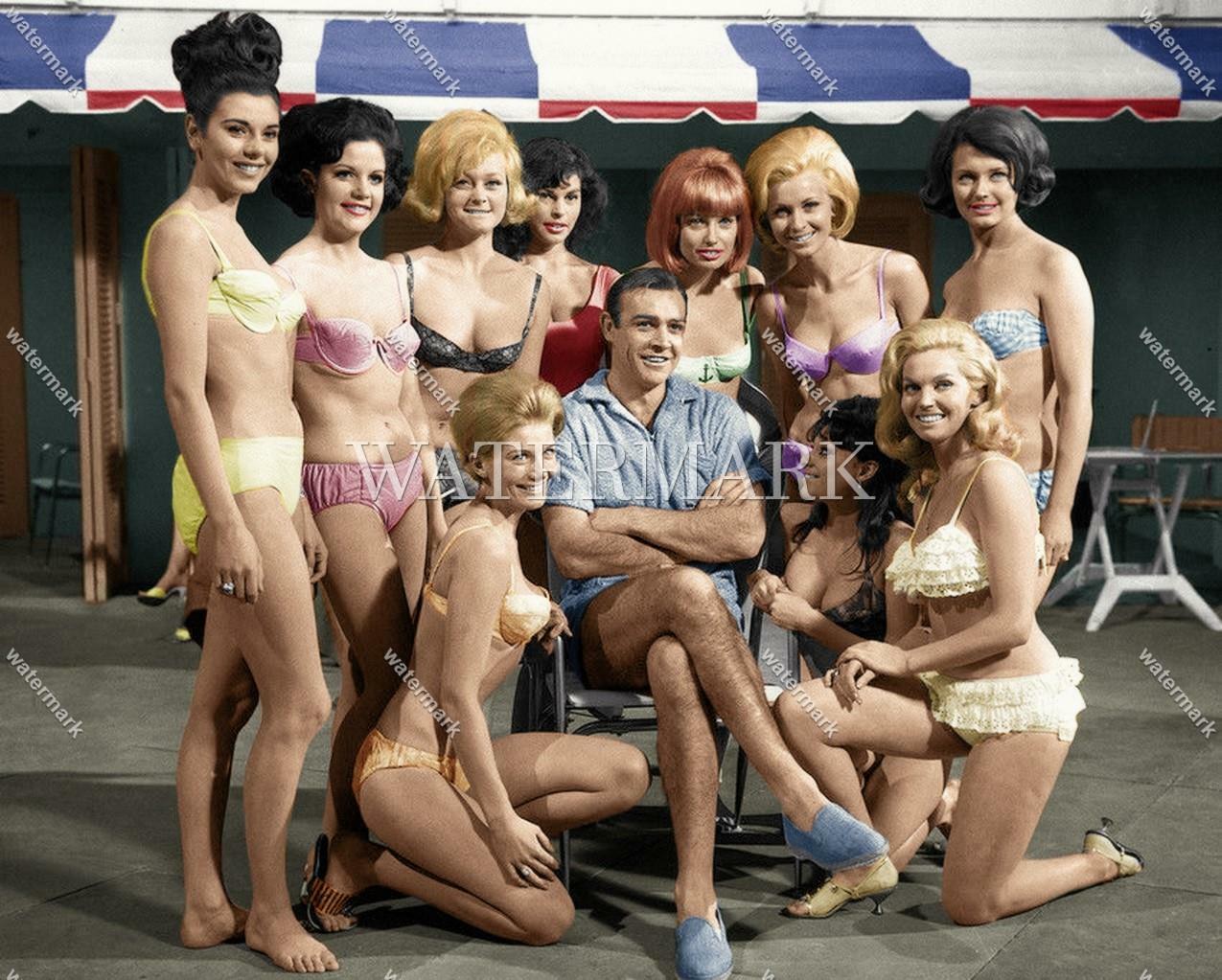DF859 Sean Connery - Girls of 007 Goldfinger 8x10 11x14 16x20 Colorized Photo