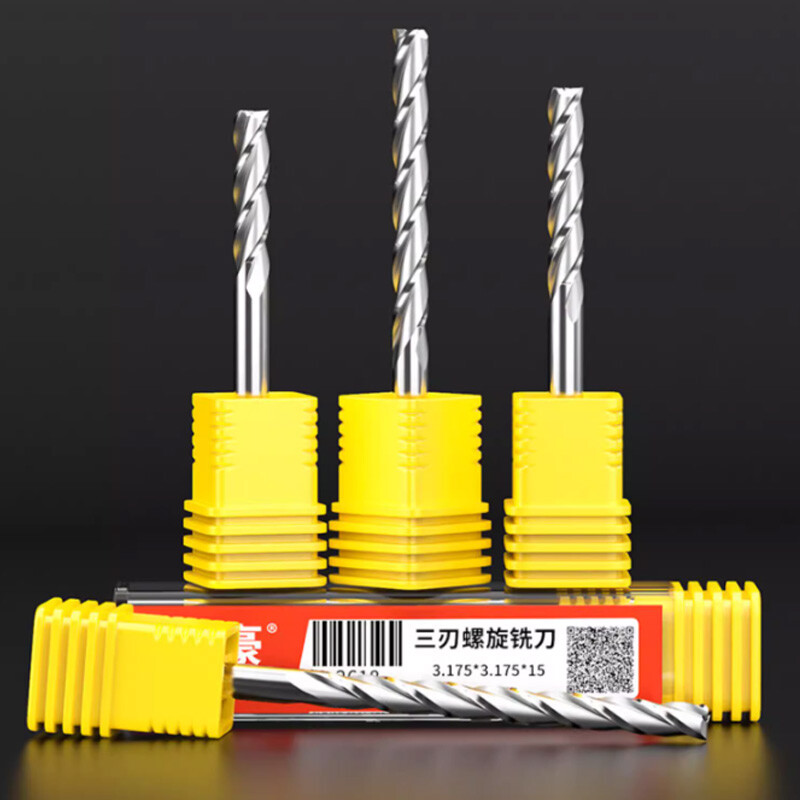 Quality 3-Flutes Spiral End Mill Solid Carbide Milling Cutter CNC Engraving Bits