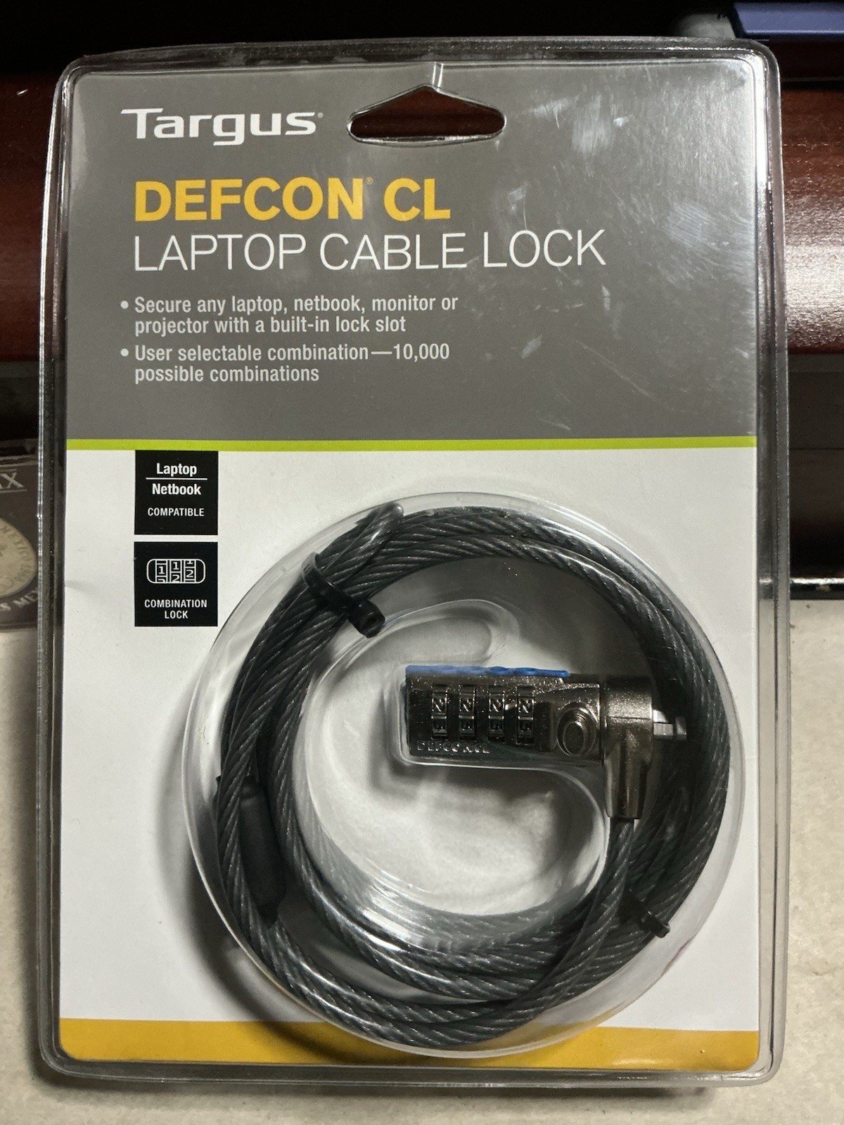 Targus Defcon CL Laptop Combination Cable Lock PA410U NEW In Box