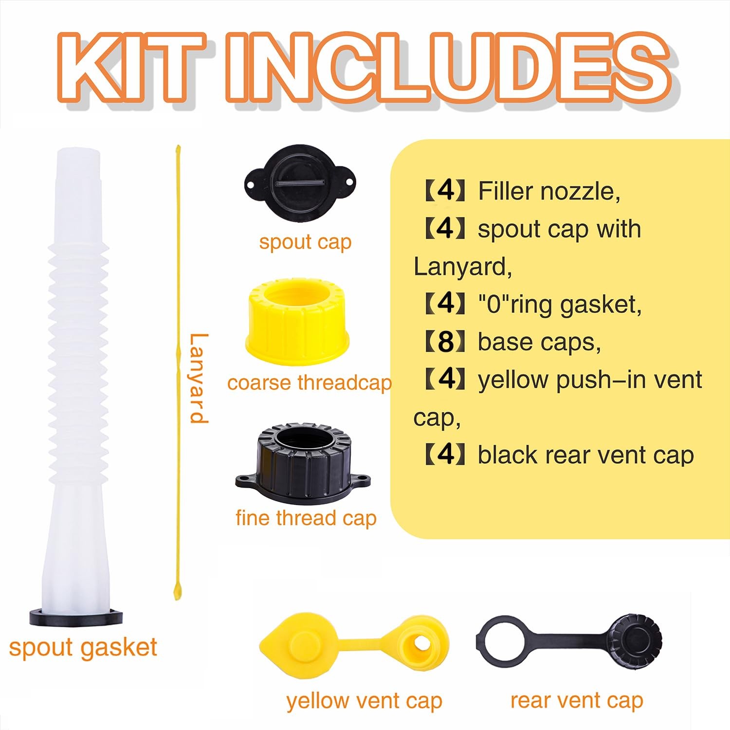 Replacement Gas Can Spouts Improved Design Flexible Pour Nozzle for White