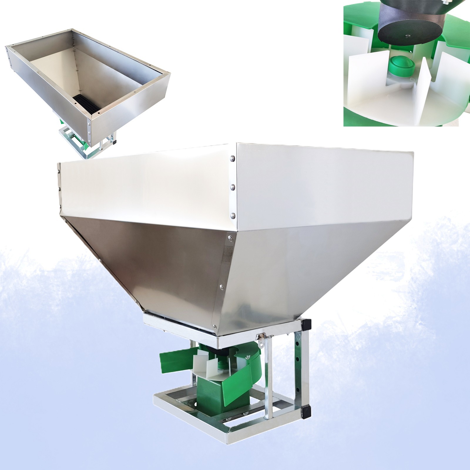 Tractor Front Fertilizer Spreader Stainless Steel Broadcast Spreader 12V 150W