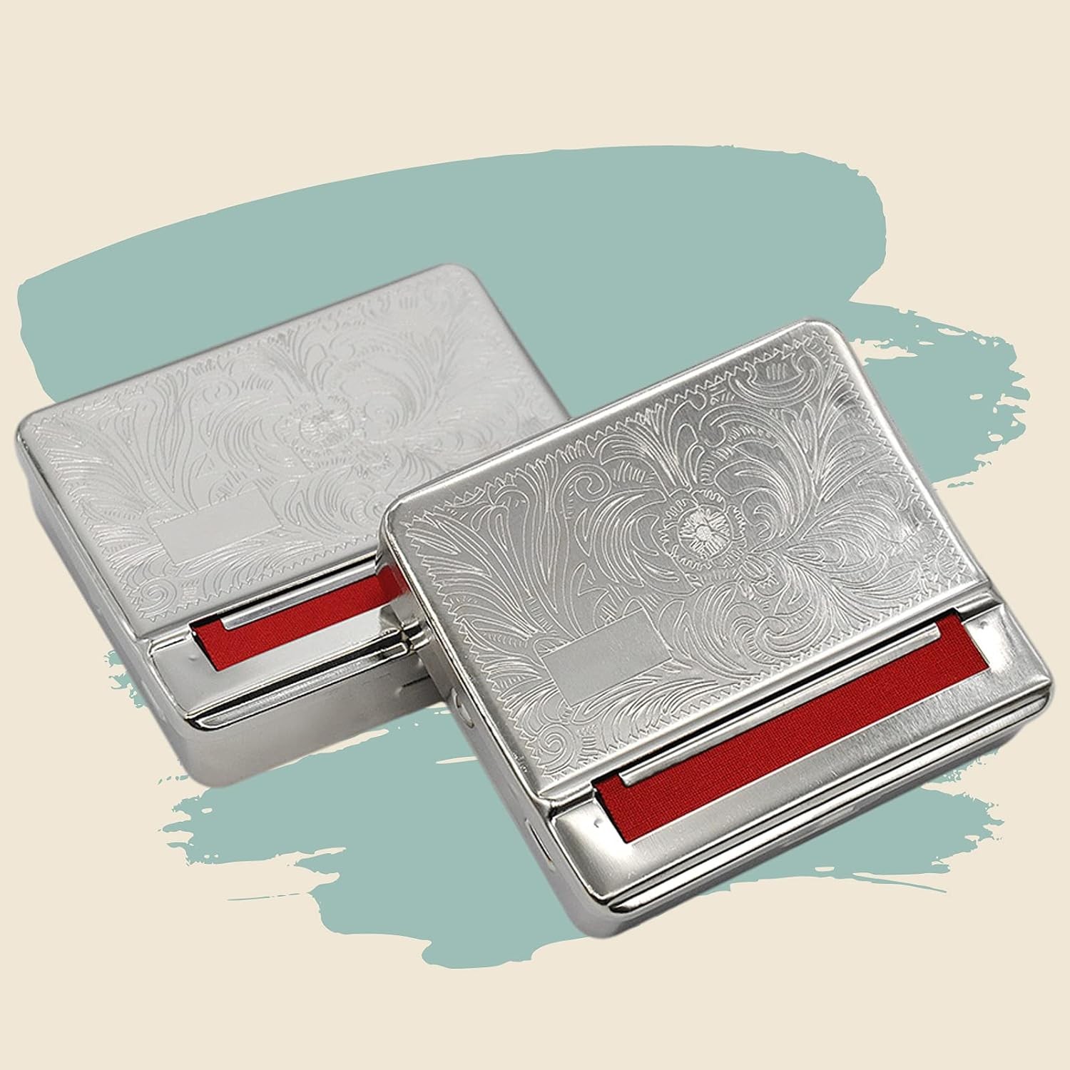 Rolling Machine Metal Red Cloth Automatic Cigarette Tobacc Roller Box