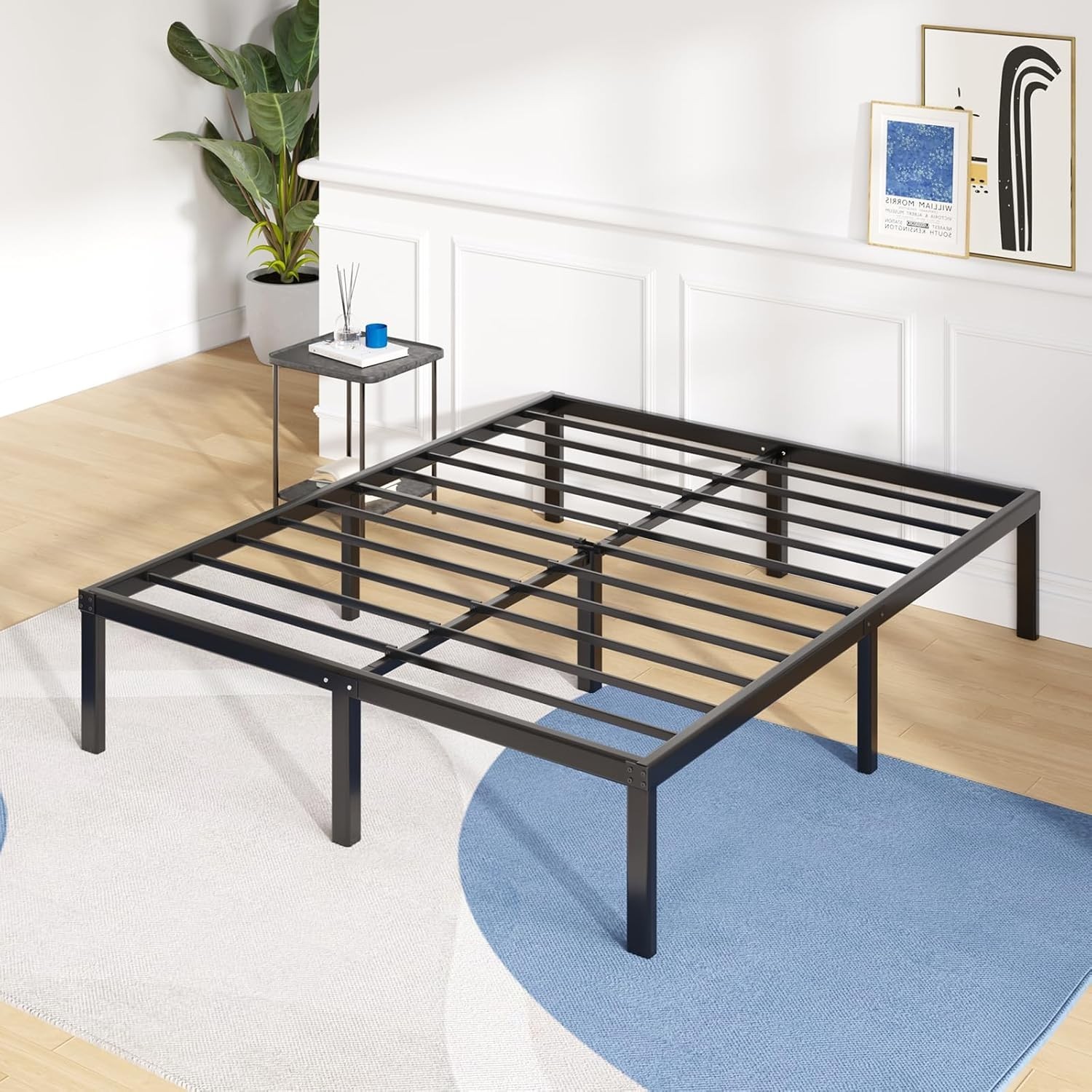 Queen Bed Frame - 14 Inch High Metal Platform Bed Frame Queen Size