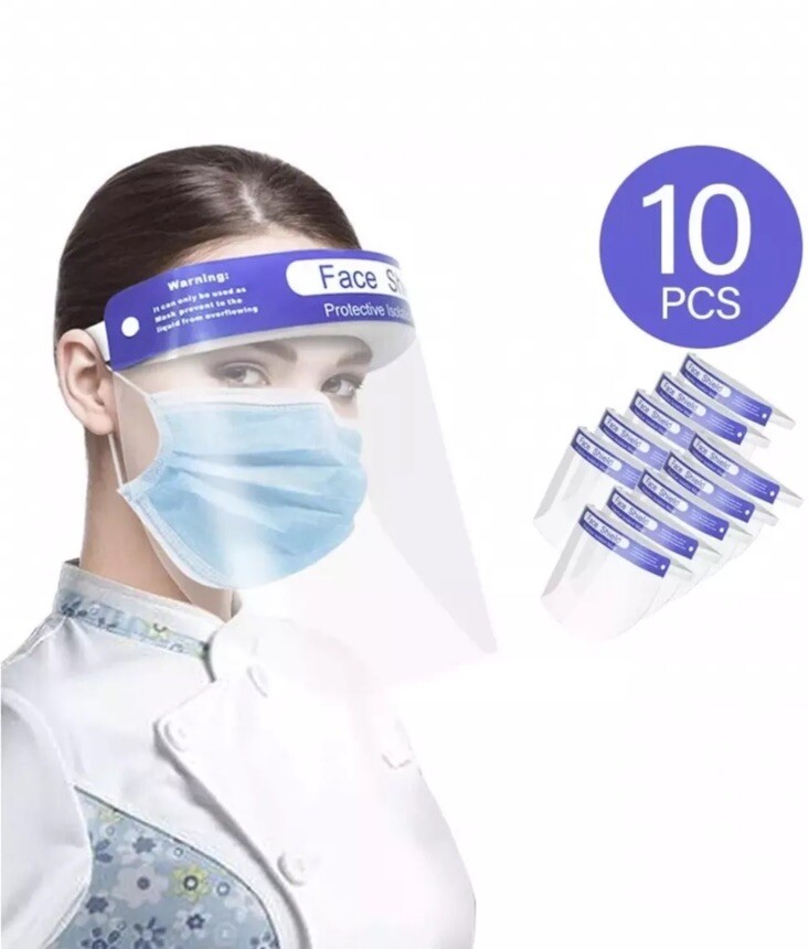 10pcs Disposable face shield Plastic Face Shield