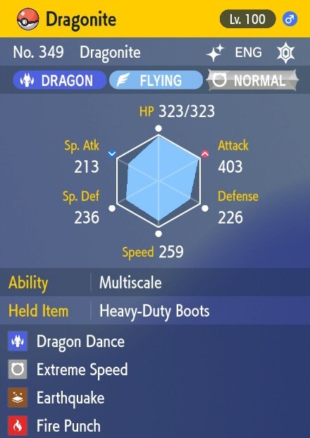 Pokemon Scarlet and Violet 6iv Shiny Max EV Dragonite