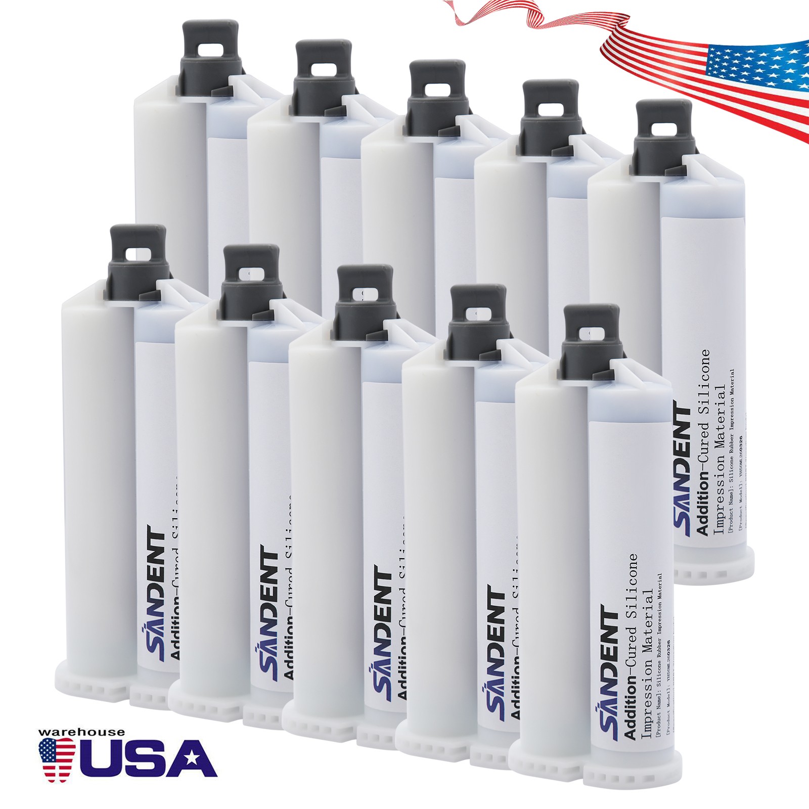 10* MEDIUM BODY Impression Material FAST SET 50ml Cartridges VPS+5*Mix Tips