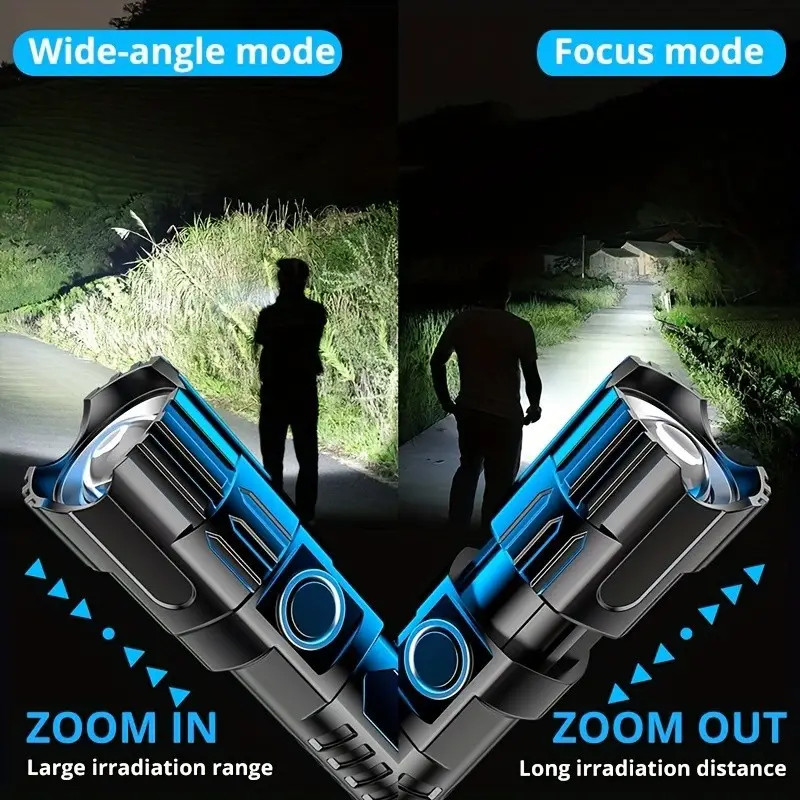 2*USB Rechargeable Flashlights High Lumens, Super Bright Flashlight LED, Outdoor