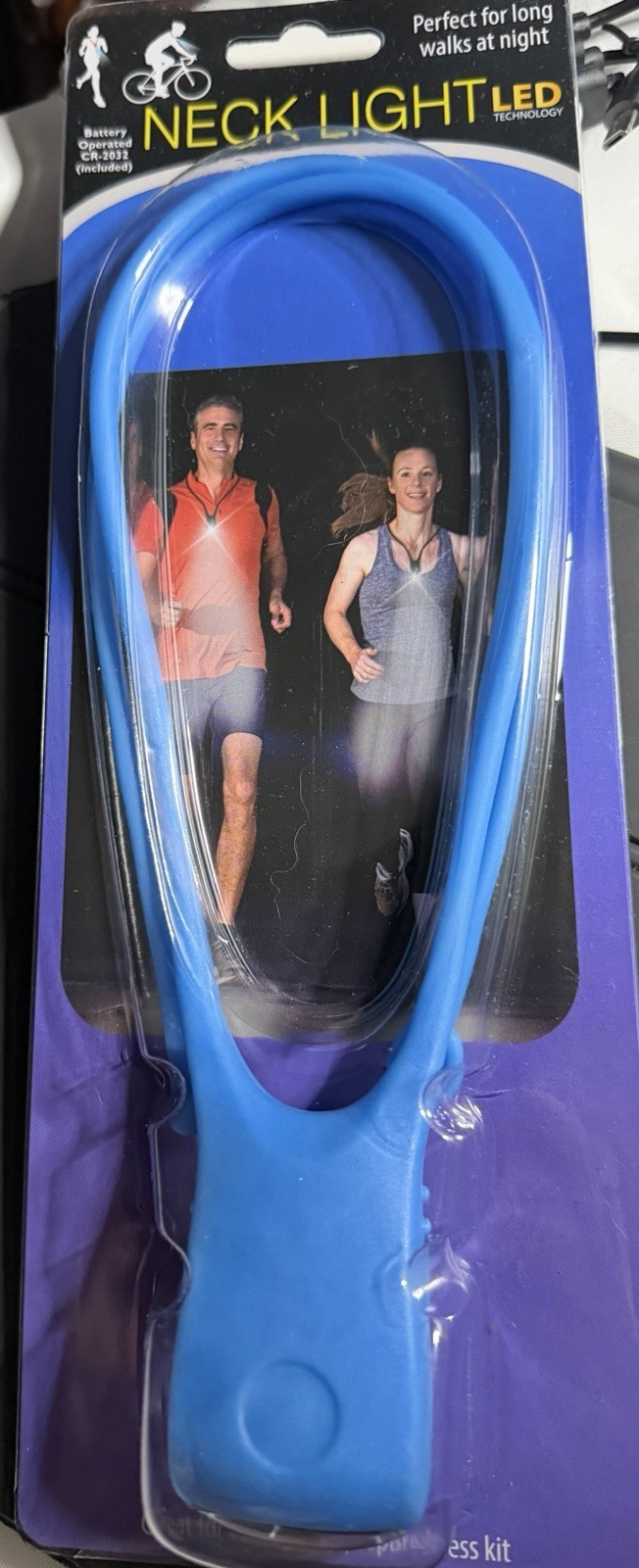 OS919 LED Neck-Mounted Light, Battery Operated, Blue - Camping Running Dog Walk