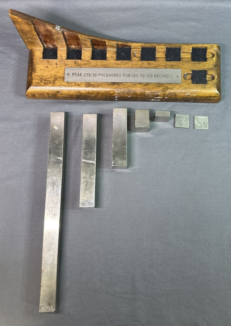 Vintage Acoustic Demonstration Display – Peak Static Pressures for 120–180 Decib