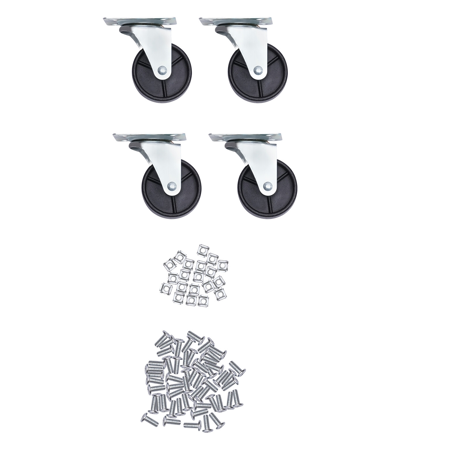 12U Rolling Server Rack With Casters - Mobile Network AV Studio Rack Black
