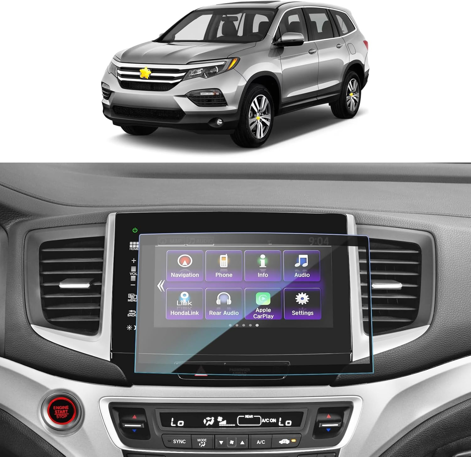 Honda Pilot Passport Ridgeline Screen Protector 2016-2020 HD Clear Anti-Scratch