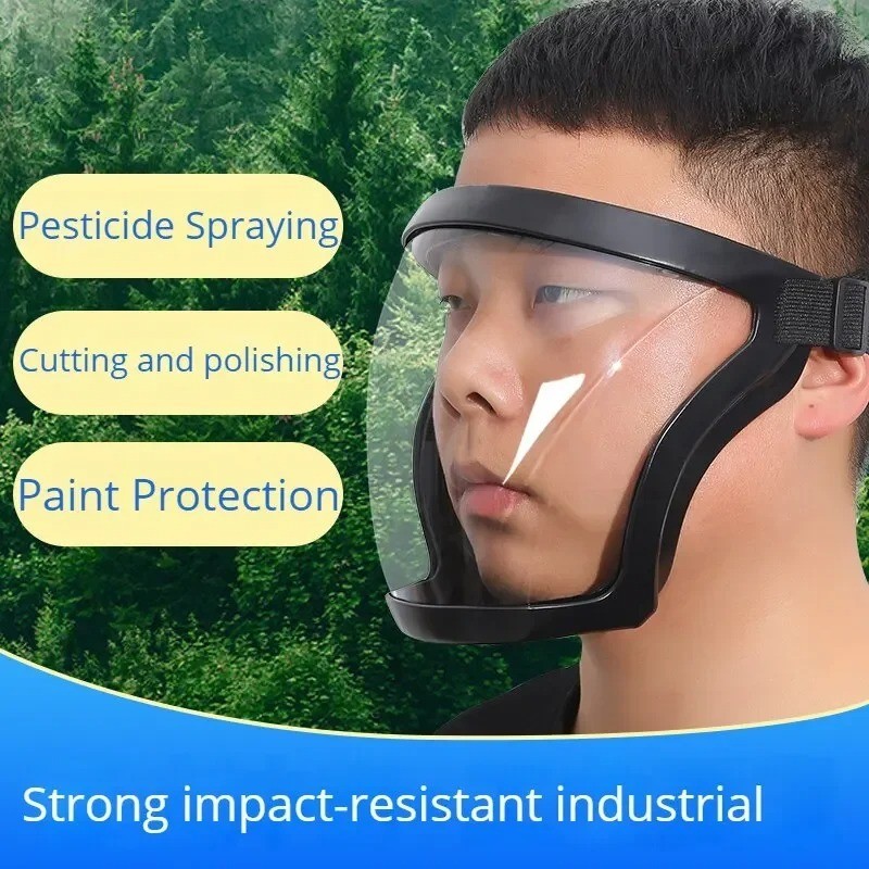 High-Transparency Black Protective Face Shield Dust & Splash Proof Visor Cover