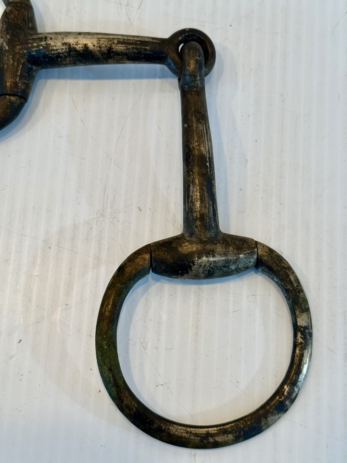 Antique Brass Eggbutt Snaffle Horse Bit Large Ring Brass Bronze Tack