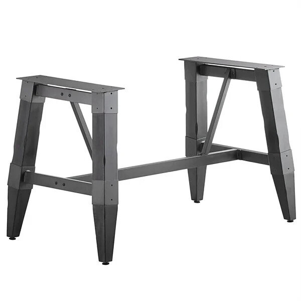 Industrial Style Standard Height Trestle Table Base with Steel Frame & Gray
