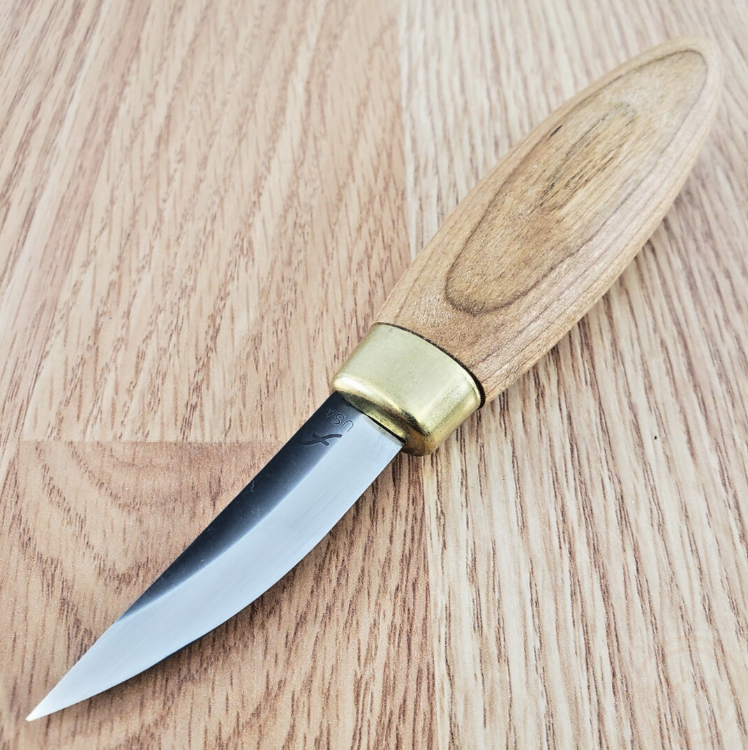 Flexcut Stub Sloyd Knife 2.25" High Carbon Steel Blade Cherry Wood Handle XKN53
