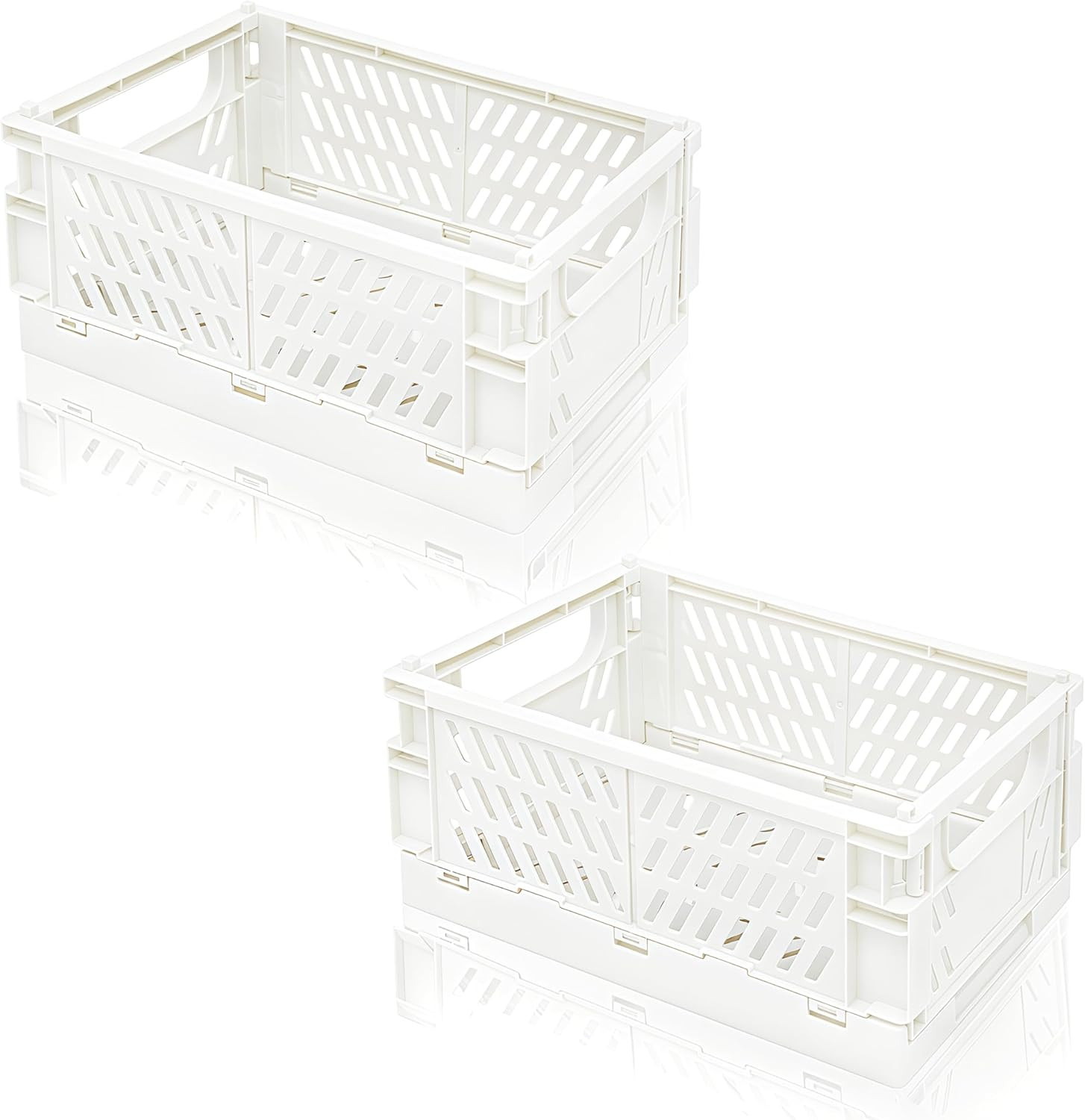 2 Pack Mini Foldable Small Plastic Baskets for Organizing and Storage，Collapsibl