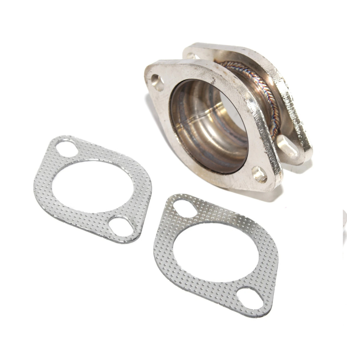 Catback Exhaust Muffler Pipe Extension Flange Adapter 3"-2.5" 2 Bolt + Gakset