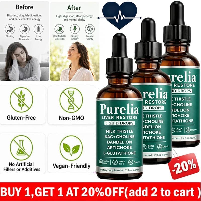 5PCS Purelia Liver Restore Drops – Complete Liver Detox Support Supplement 60ml