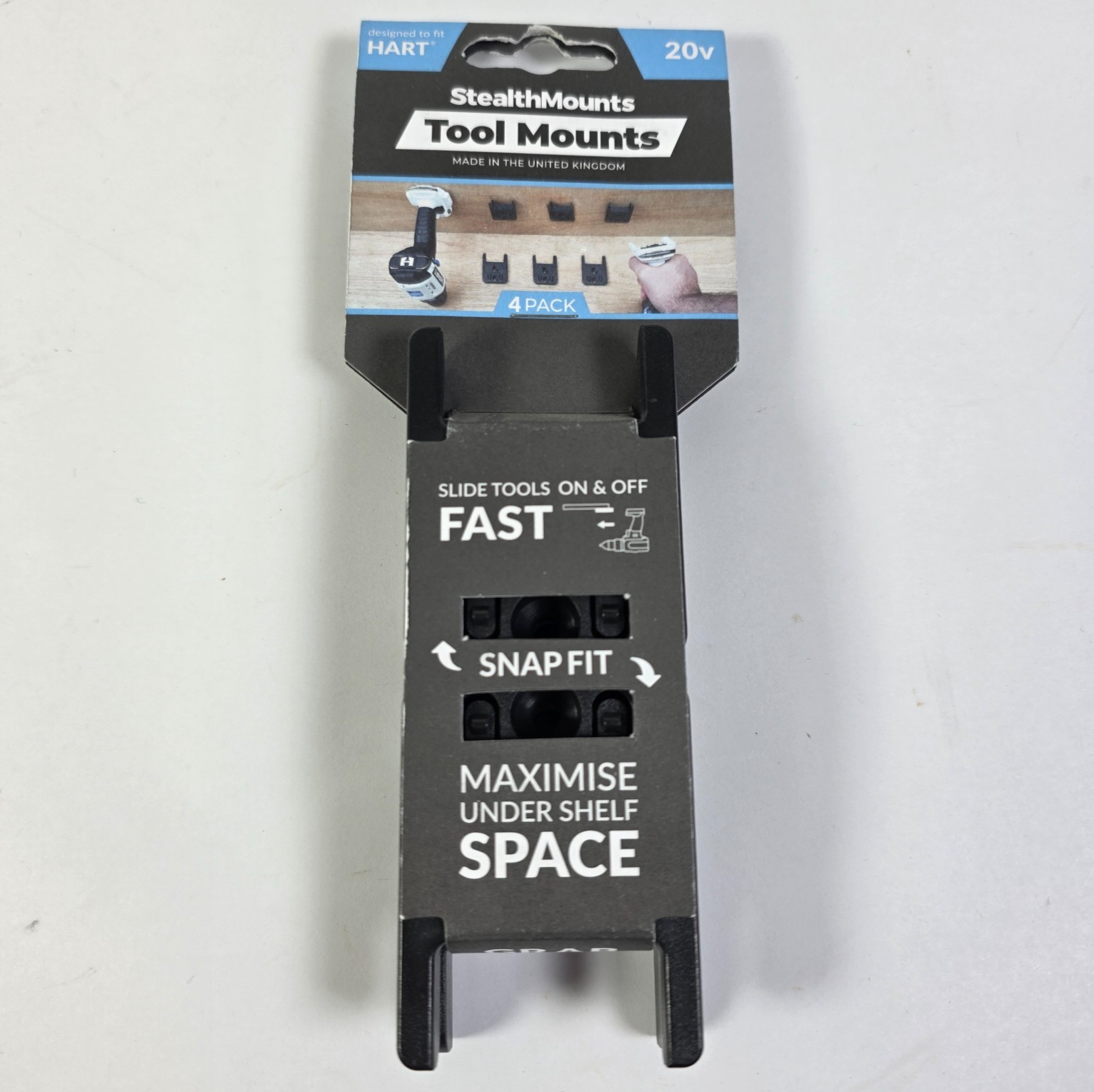 StealthMounts Tool Mounts for HART 20V Tools Black 4 Pack TM-HA20-BLK-4 NEW