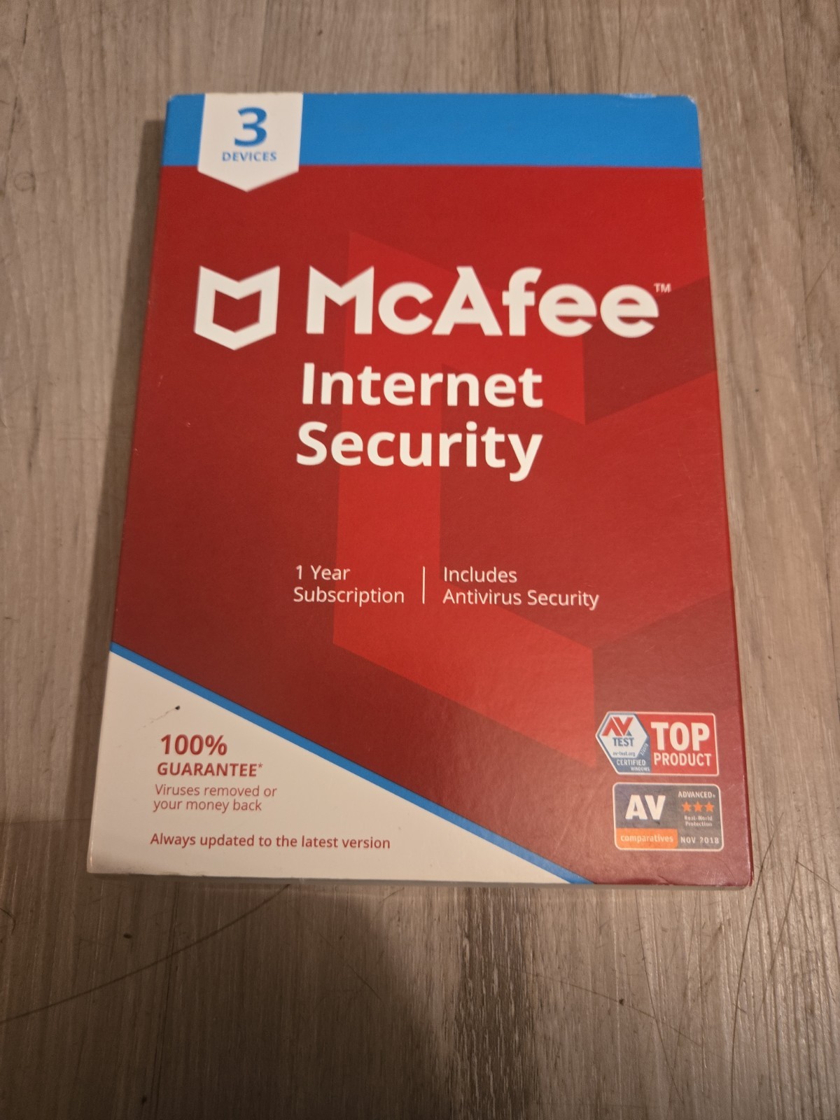 McAfee Internet Security 3 Device Antivirus Software 1 Year Free Shipping No Cd