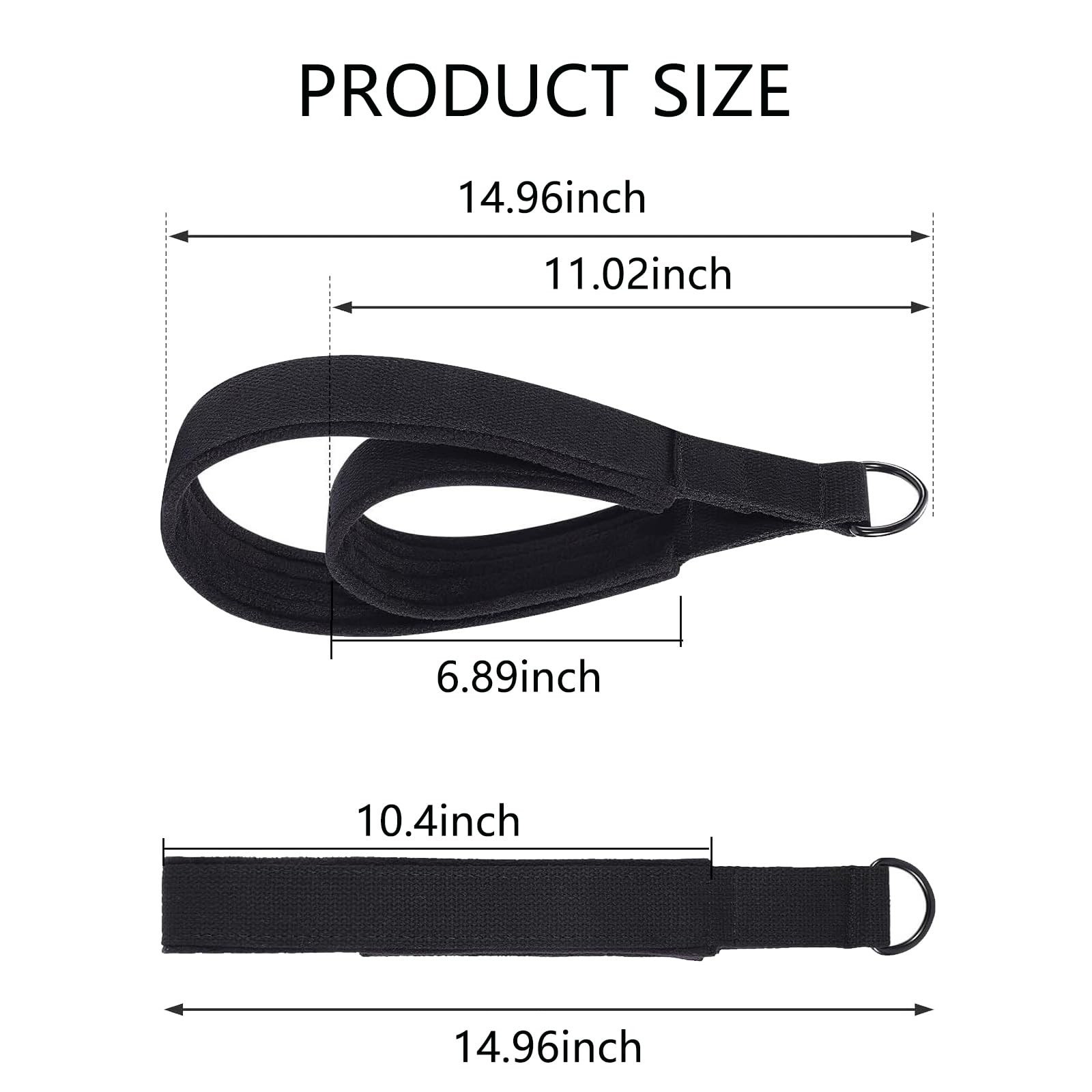 Pilates Double Loop Straps with Extra Padding, Adjustable D Ring Reformer Str...