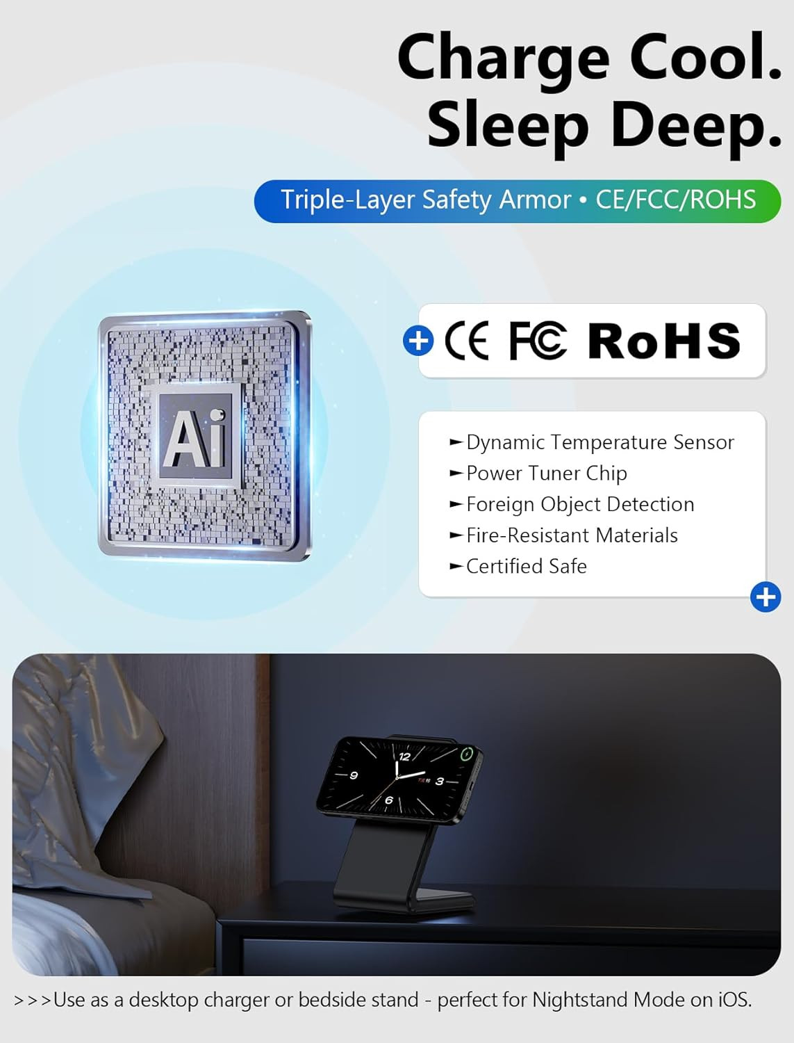 Mag.Safe Charger - Iphone Charger Stand, Fast Magnetic Wireless Charger for Iph