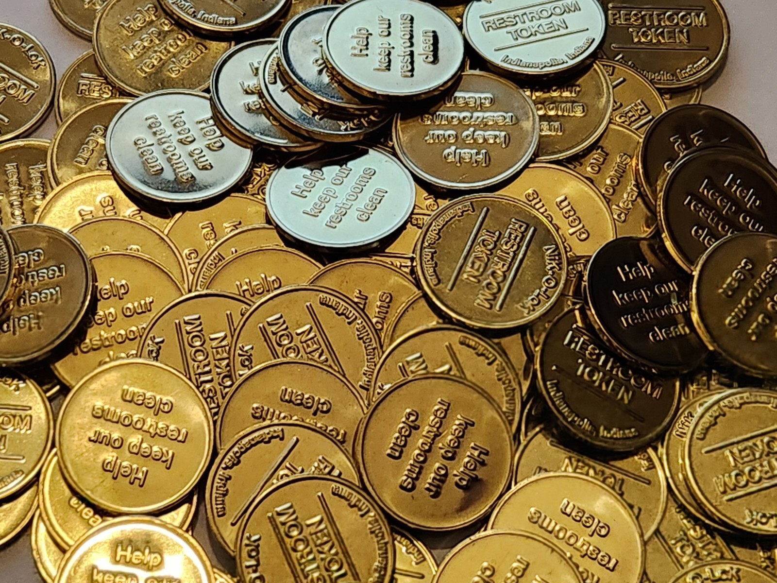 NIK-O-LOK  Small Restroom Tokens - Lot of 100  New Bathroom Tokens