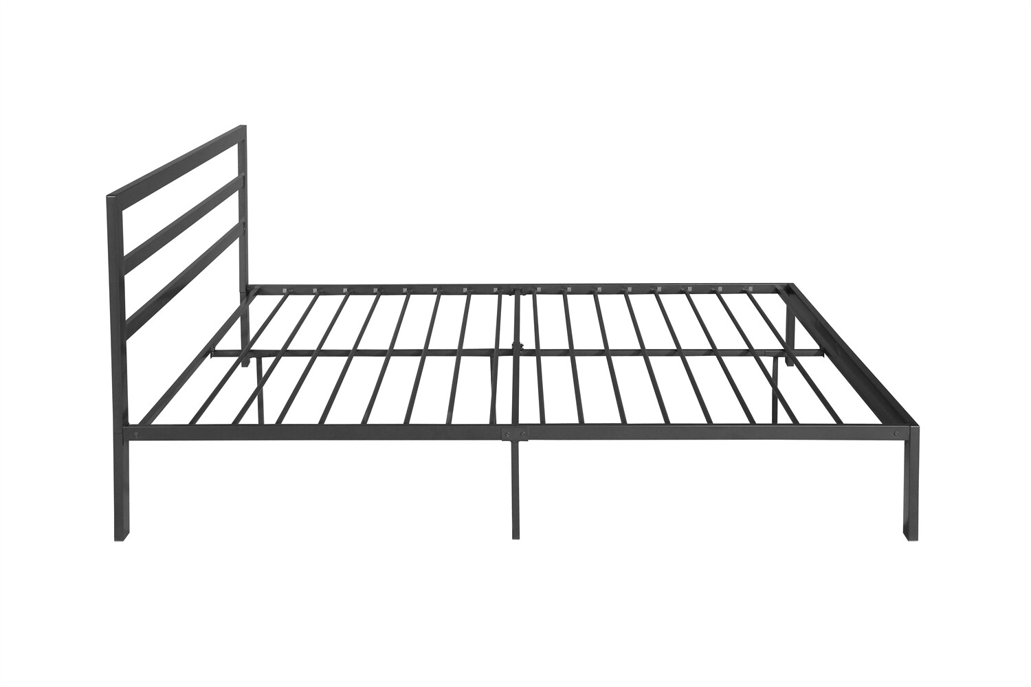 Modern Queen Size Bed Frame Metal Platform Bed Frame with Headboard Grey US