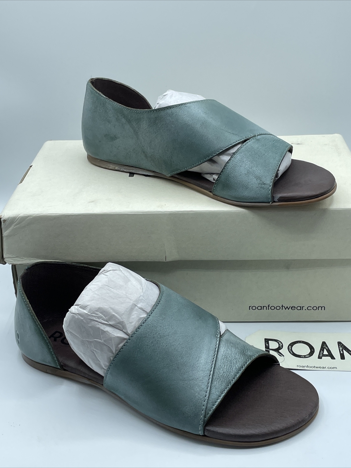 Roan By Bed Stu Irie Womens Leather Sandal Shoe Moss White F850006 Sz 7M New