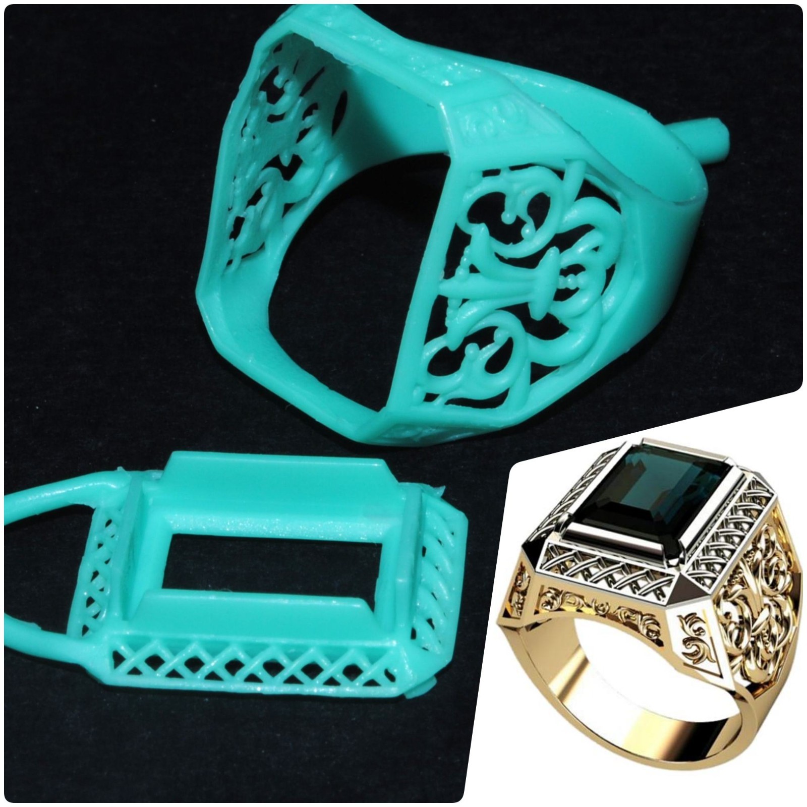 1 pc Men's Ring Wax patterns for lost wax casting jewelry/injection wax_30043