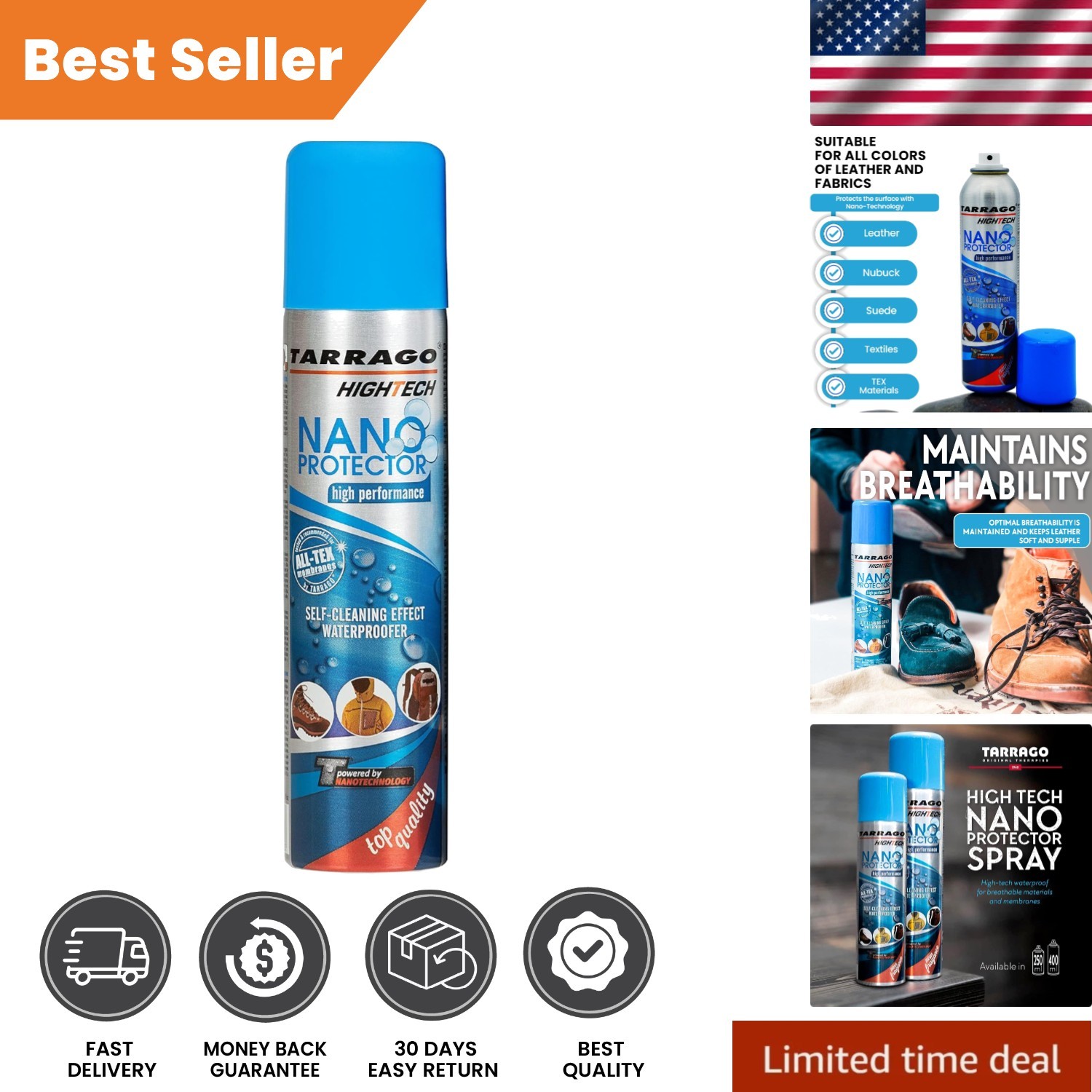 6.5oz Nano Technology Shoe Protector | All-Material Waterproof Defense Spray