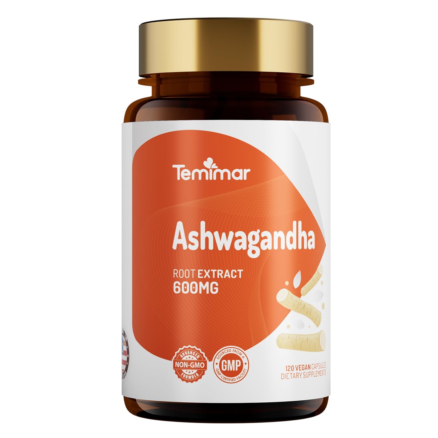 Temimar Ashwagandha Supplements, Root 120 Count (Pack of 1)