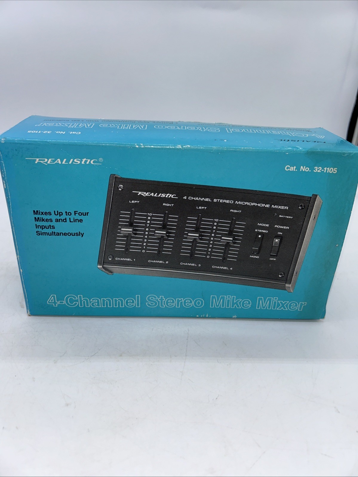 Realistic 4-Channel Stereo Microphone Mixer 32-1105 with Box New Old Stock