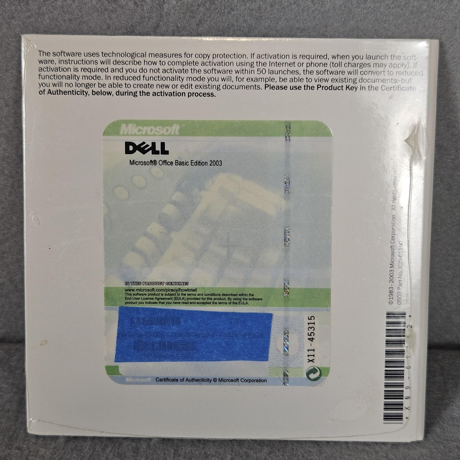 Microsoft Office Basic Edition 2003 (Dell OEM) – Brand New & Unopened