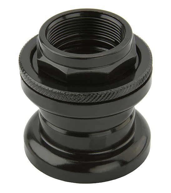 NECO 1 Inch BMX Threaded Bicycle Headset Black Steel 22.2mm Fork Assembly.