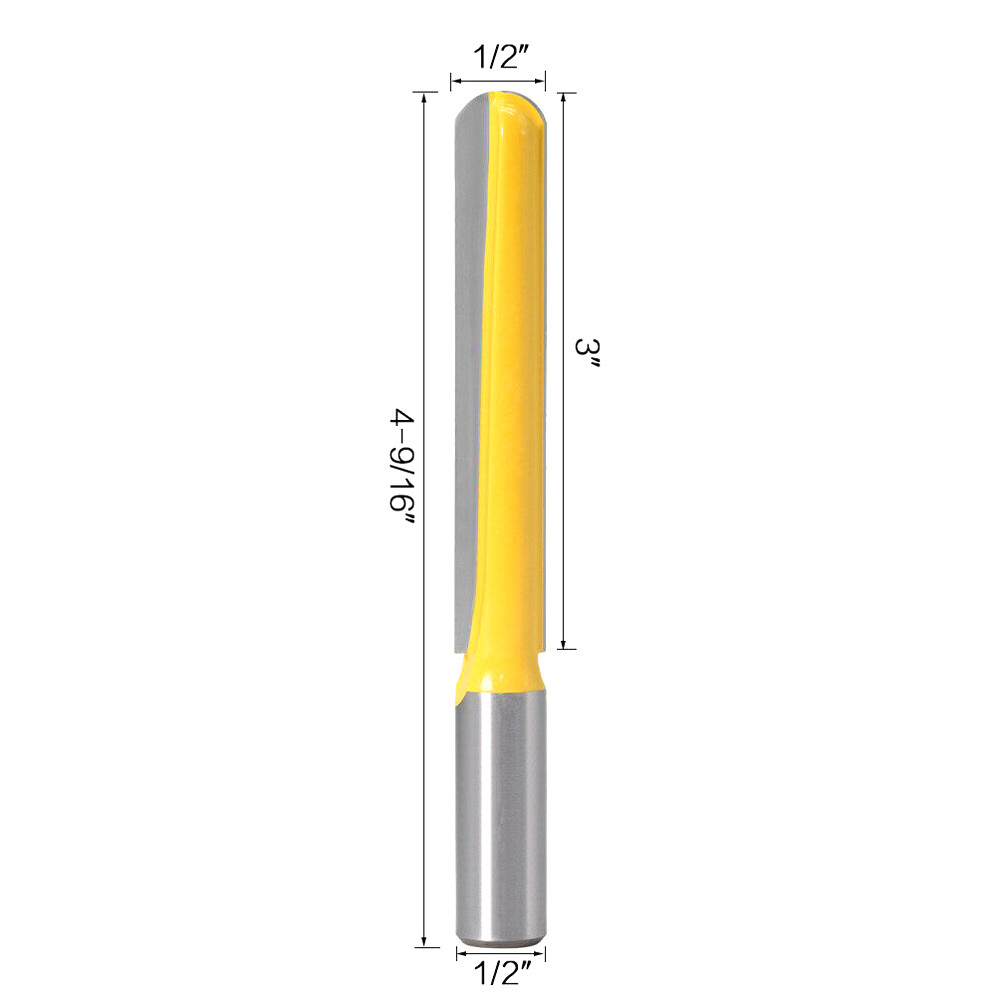 1pcs 1/2" Shank Long Round Nose Router Bit 1/2"W x 3"H Woodworking Cutting Tool