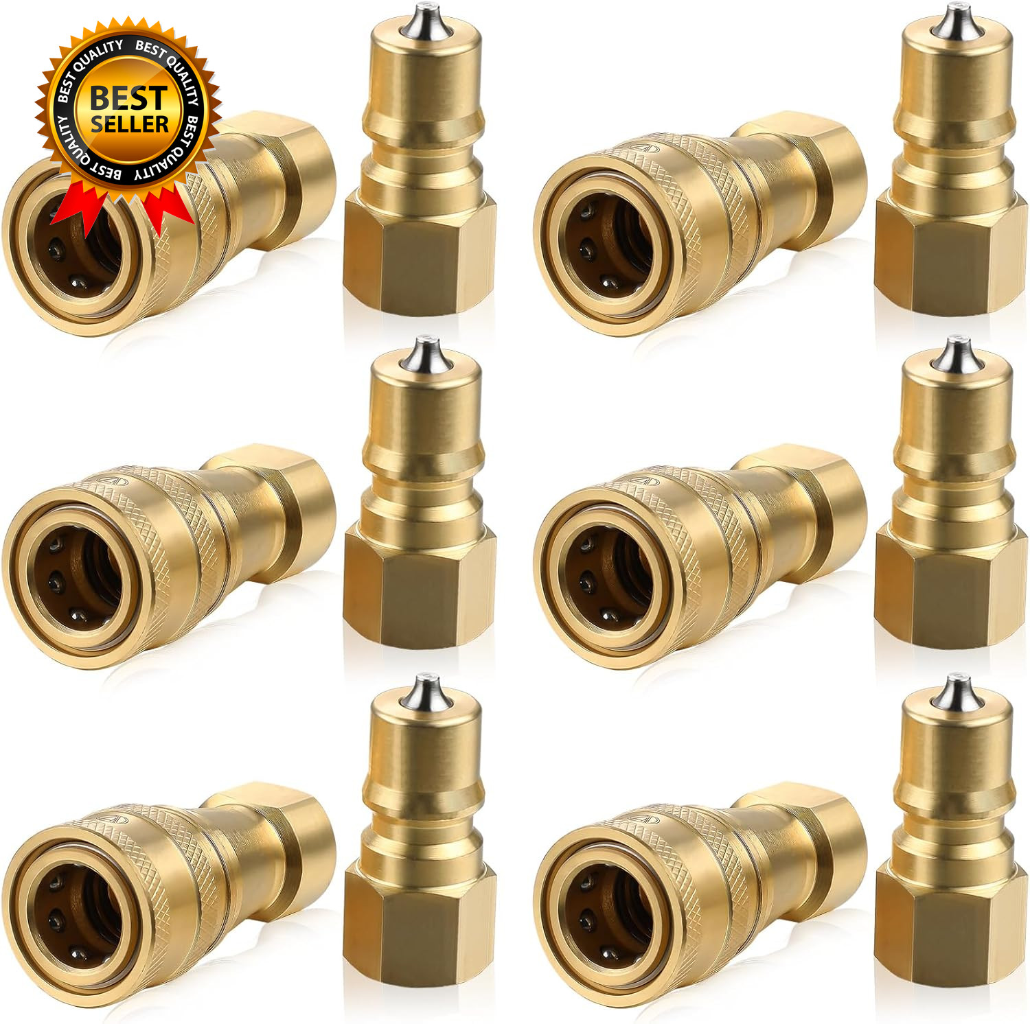 6 Set 1/4" Quick Disconnect Coupler Valve for Carpet Cleaning Wand Truck Mount