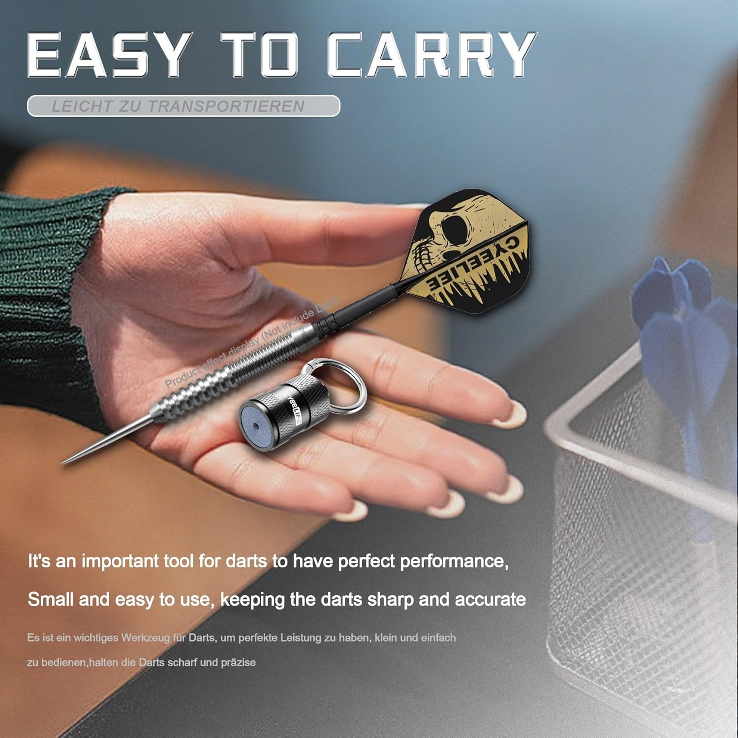 Keyring Stone,Portable Dart Point Sharpener,Rapid Sharpening Tool,Dart Access...