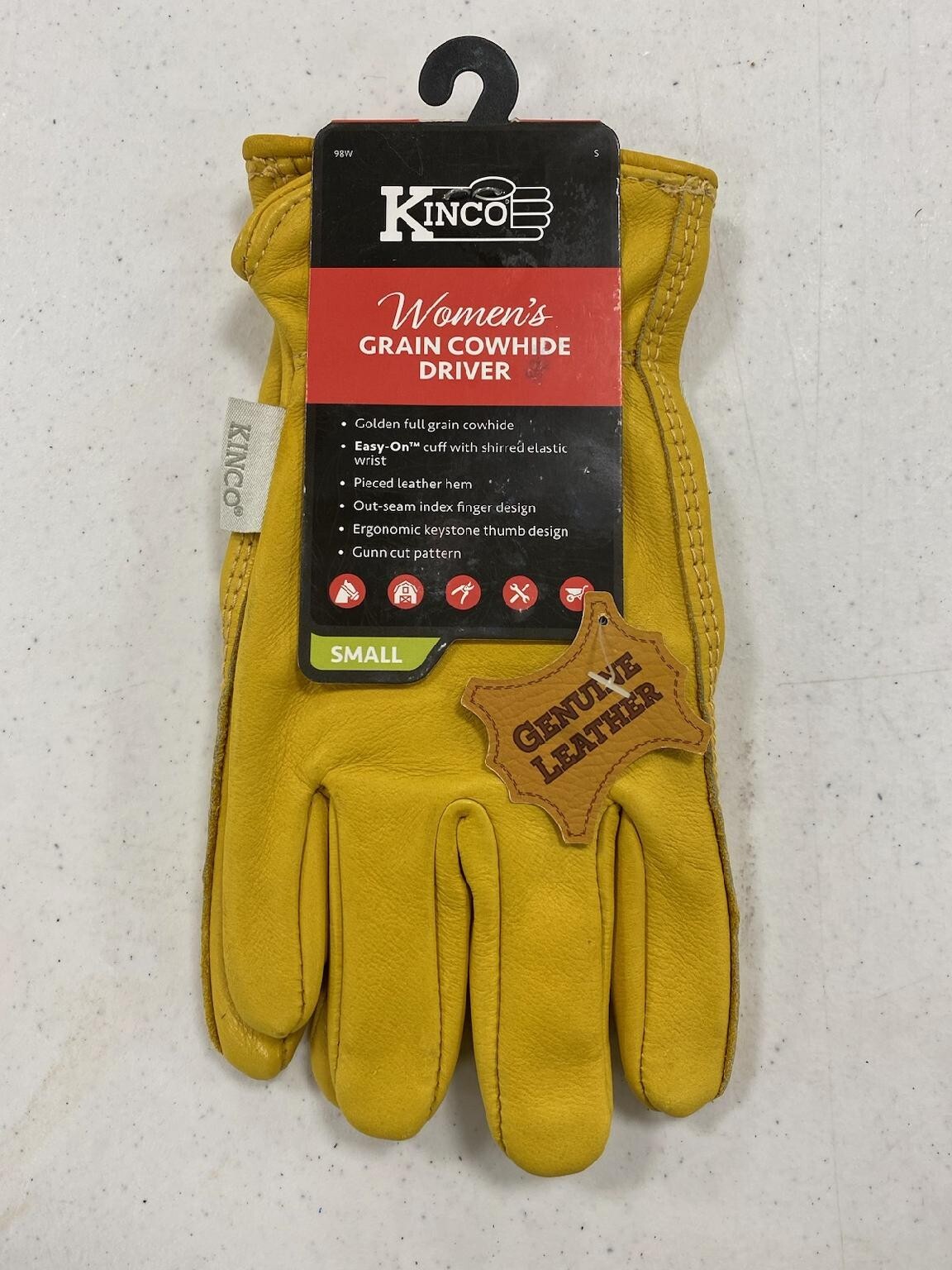 KINCO 98W SMALL WOMENS WORK GLOVE GOLDEN FULL GRAIN COWHIDE NEW FAST SHIP8635013