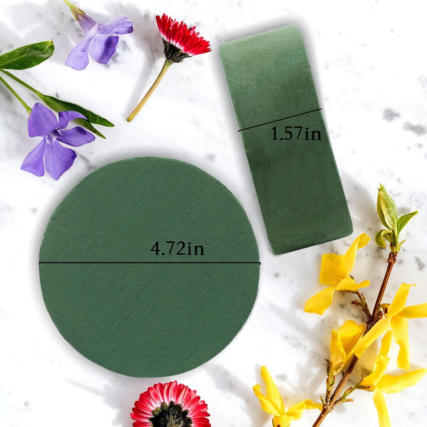 Max Shape Round Floral Foam Blocks 4.72” for Artificial Flowers & Crafts