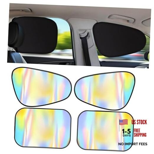 4-Pack Car Side Window Sun Shades – Static Cling UV Blocker for Cars & Laser