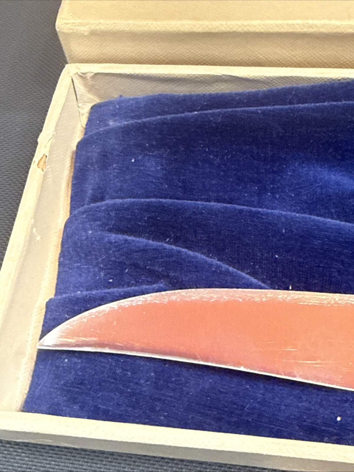 Wallace Silverplate Hostess Pattern Carving Set Meat Fork Knife Tarnished W/ Box