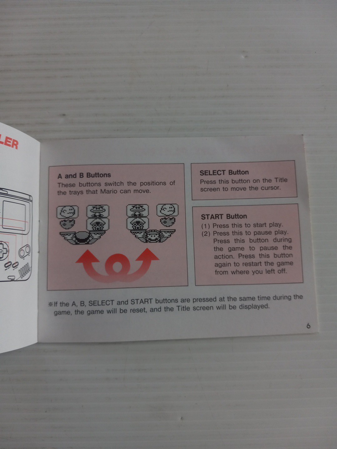 Game Boy Yoshi Instruction Booklet