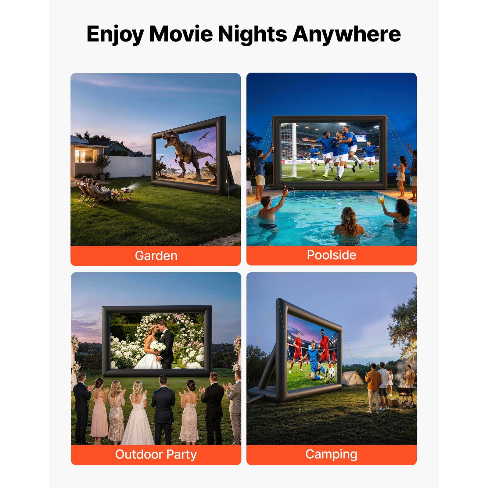 24ft Easy Setup Inflatable Movie Screen Front/Rear